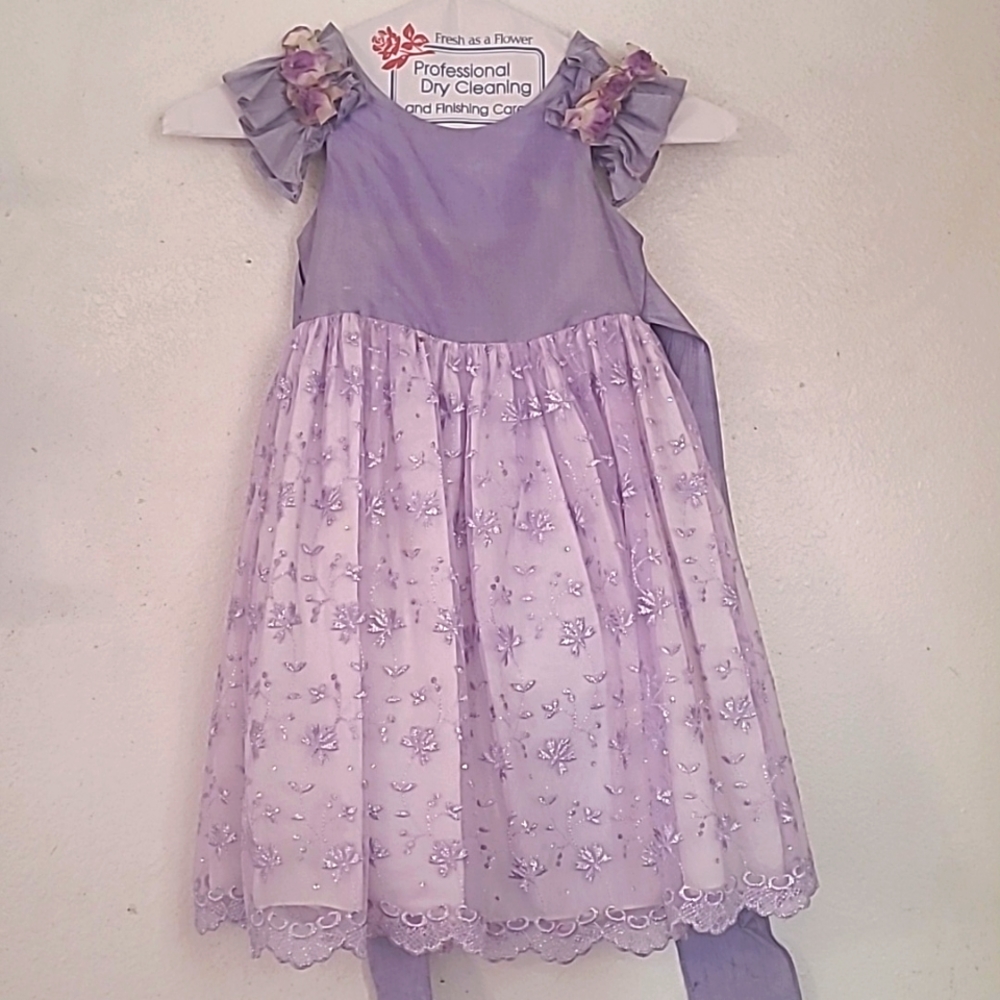 Little girls purple formal dress